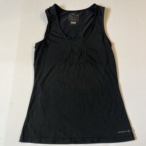 Merrell Opti-Wick Tank Women's Small Black UPF 50+ Sleeveless V-Neck Stretch EUC